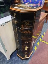 ORIENTAL LACQUERED CABINET (8 DRAWER)