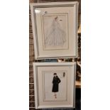 2 ORIGINAL FASHION DESIGN PRINTS