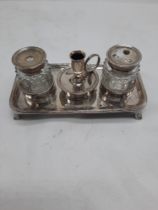 EAMES & EDWARD BARNABY 1808 STERLING SILVER INKWELL & CANDLE SNUFFER