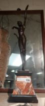 BRONZE DECO STYLE GIRL - 57 CMS (H) APPROX