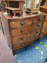 BOW FRONTED FIVE DRAWER CHEST