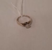 14CT GOLD DIAMOND SOLITAIRE RING - 0.70 POINTS - SIZE Q - APPROX 4.2G