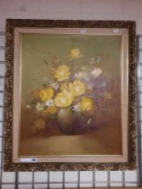 ''STILL LIFE'' SIGNET BY A. JULIA - OIL ON CANVAS - GILT FRAME - 61CMS X 51CMS