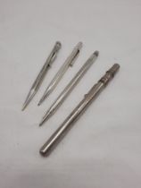 STERLING SILVER PROPELLING PENCILS INCL. THERMOMETER PEN & 1 POTENTIALLY SILVER PEN