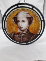 STAINED GLASS WINDOW HANGER - MARY QUEEN OF SCOTS - 29.5 X 29.5 CMS APPROX