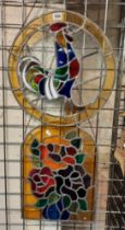 2 LEADED GLASS/STAINED GLASS PANELS
