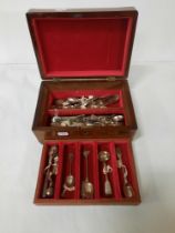 BOX OF EARLY SILVER SPOONS - MOST ARE DATED