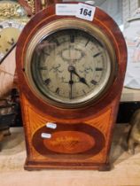 INLAID CARRIAGE CLOCK WITH MARQUETRY INLAY A/F