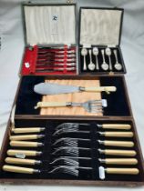QTY OF CASED CUTLERY INCL. SILVER