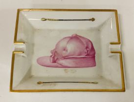 HERMES PARIS PIN TRAY WITH JOCKEY HAT & CROP DEPICTION