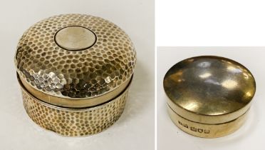2 H/M SILVER PIN DISHES WITH TWO H/M SILVER LIDDED POTS