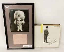 AUTOGRAPH BOOKS CHARLIE CHAPLIN, GRACIE FIELDS, DUSTY SPRINGFIELD ETC