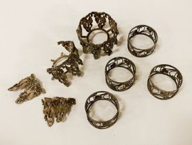 COLLECTION OF PIERCED NAPKINS RINGS & OTHERS