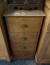 OAK 4 DRAWER FILING CABINET