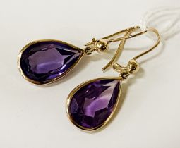 14CT YELLOW GOLD AMETHYST EARRINGS