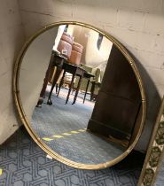 GILT METAL ROUND BAMBOO STYLE MIRROR