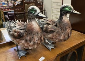 PAIR OF METAL DUCKS