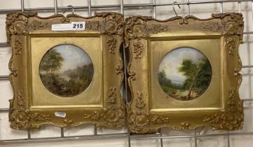 PAIR OF ORNATELY GILT FRAMED & GLAZED LANDSCAPES