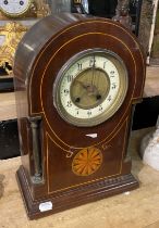 GOTHIC MARQUETRY INLAID CARRIAGE CLOCK