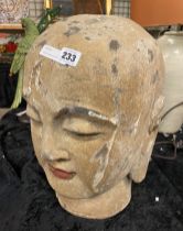 LARGE CHINESE WOOD HEAD