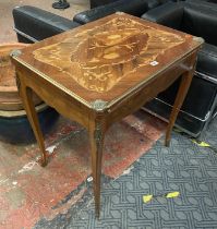 FRENCH INLAID BRONZE MOUNTED CARD TABLE