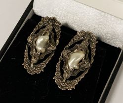 SILVER DRESS EARRINGS - MOTHER OF PEARL