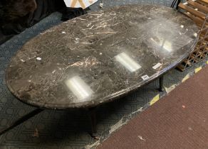 MARBLE EFFECT TOP COFFEE TABLE