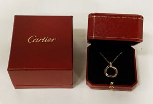 CARTIER 18CT GOLD PENDANT & CHAIN IN ORIGINAL BOX