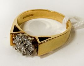 18 CT. GOLD DIAMOND RING - SIZE K - L - 4.3 GRAMS APPROX