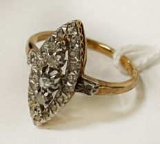 GOLD & DIAMOND RING SIZE N - 3.4 GRAMS APPROX