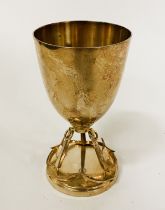 SILVER GILT ANCHOR GOBLET - 5 OZS APPROX - 13.5CMS (H) APPROX