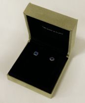 VAN CLEEF ARPELS ALHAMBRA BLUE ENAMELLED STUD EARRINGS