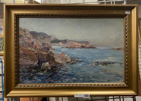 ERNST WECKERLING (1877-1917) OIL ON CANVAS ''A ROCKY COASTAL VIEW'' - SIGNED - MEASURES 34 X 54 CMS