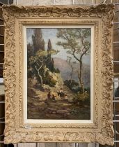 OIL ON CANVAS LANDSCAPE SIGNED - H VERLAINE 19TH CENTURY