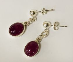 STERLING SILVER RUBY STUDS