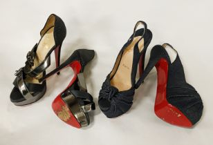 TWO PAIRS OF CHRISTIAN LOUBOUTIN HIGH HEEL KILLER SHOES - BOTH SIZE 37.5