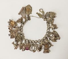 925 SILVER CHARM BRACELET - 82.1 GRAMS APPROX