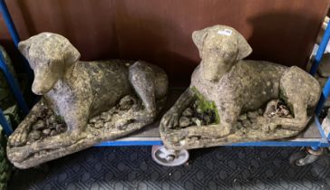 PAIR OF STONE DOGS