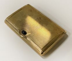 GOLD SOLID PILL BOX (HIGH CARAT) WITH A CABACHON SAPPHIRE 87.7 GRAMS APPROX