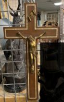 CRUCIFIX WITH MOTHER OF PEARL INLAY - 60 X 32 CMS APPROX