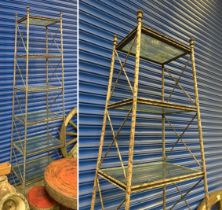 METAL & GLASS PYRAMID STAND