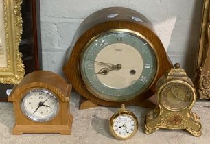 SMITHS WOODEN MANTLE CLOCK & OTHER MANTLE CLOCK