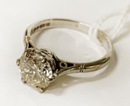 WITHDRAWN 18 CARAT WHITE GOLD DIAMOND SOLITAIRE RING - APPROX 2 CARAT RING SIZE K