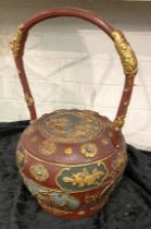 ORIENTAL ORNATE RICE CARRIER - HANDPAINTED - 34CMS (H) APPROX