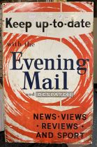 ORIENTAL ENAMEL SIGN - EVENING MAIL & DISPATCH 71CMS (H) X 45CMS (W) APPROX