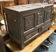 CARVED MULE CHEST - 18TH CENTURY