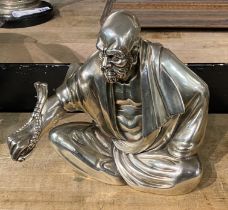 SILVER PLATED MONK FIGURE - 25CMS (H) APPROX