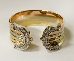 18CT GOLD TESTED RING IN THE STYLE OF CARTIER 5.1 GRAMS