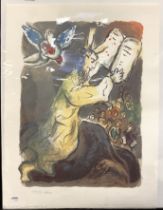 MARC CHAGALL PRINT - THE BIBLE SERIES - 58CM X 44CM - STAMPED NUMBER 1723/1800