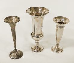 3 H/M SILVER WEIGHTED VASES TO INCLUDE 1 WILLIAM COMYNS